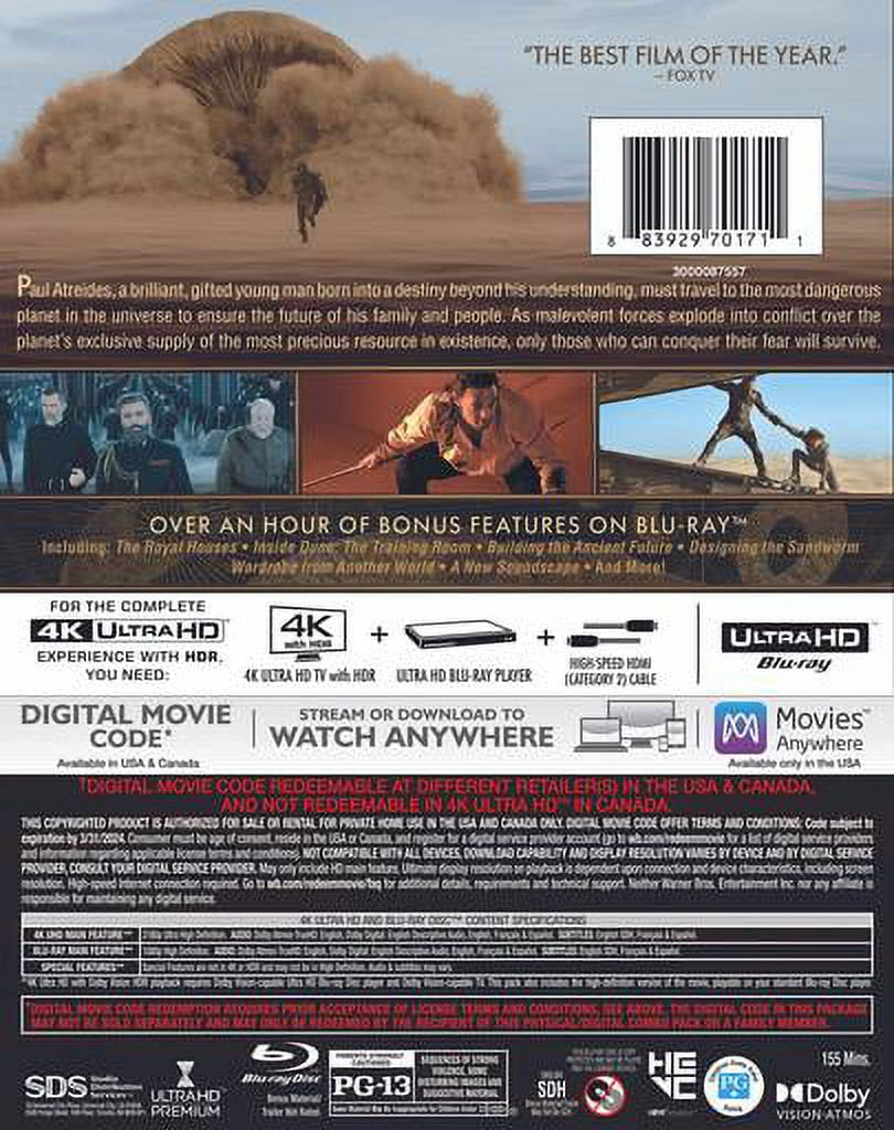 Dune (4K Ultra HD + Blu-Ray + Digital Copy)