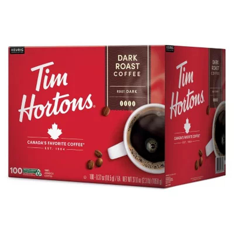 Tim Hortons Premium Dark Coffee, Dark Roast (100 Ct.)