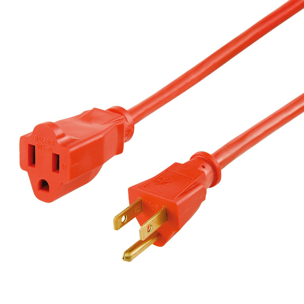 Hyper Tough 25FT 16AWG 3 Prong Orange Single Outlet Outdoor Extension Cord