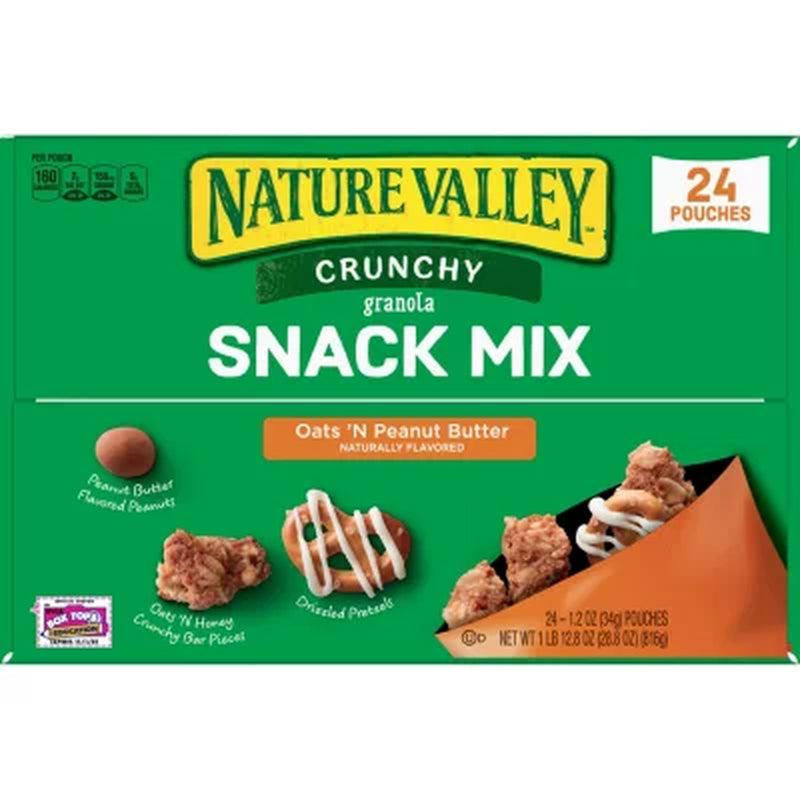 Nature Valley Crunchy Granola Snack Mix Oats 'N Peanut Butter (1.2 Oz., 24 Pk.)