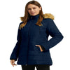 Wantdo Women'S plus Size Puffer Coats Quilted Puffer Jackets Waterproof Snow Coats Navy XL