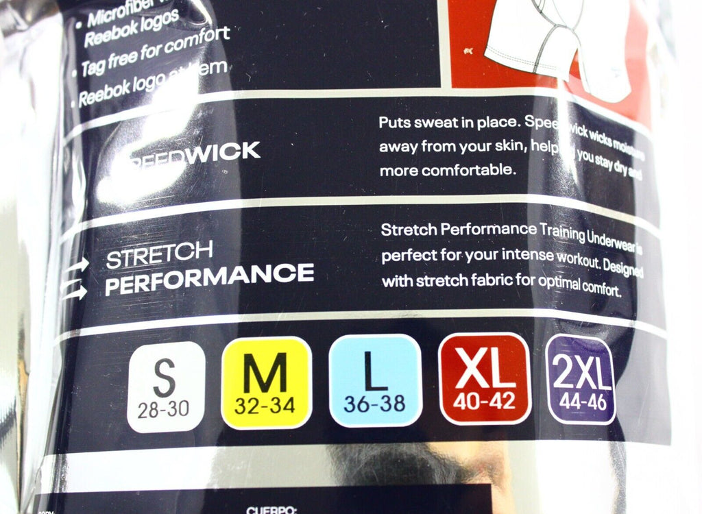 New! 4 Pack Reebok Men'S Stretch Performance Boxer Briefs Free Shipping S-2XL