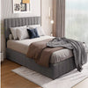 Lofka Queen Bed Frame with Drawers and Adjustable Headboard 880Lbs No Box Spring Dark Gray