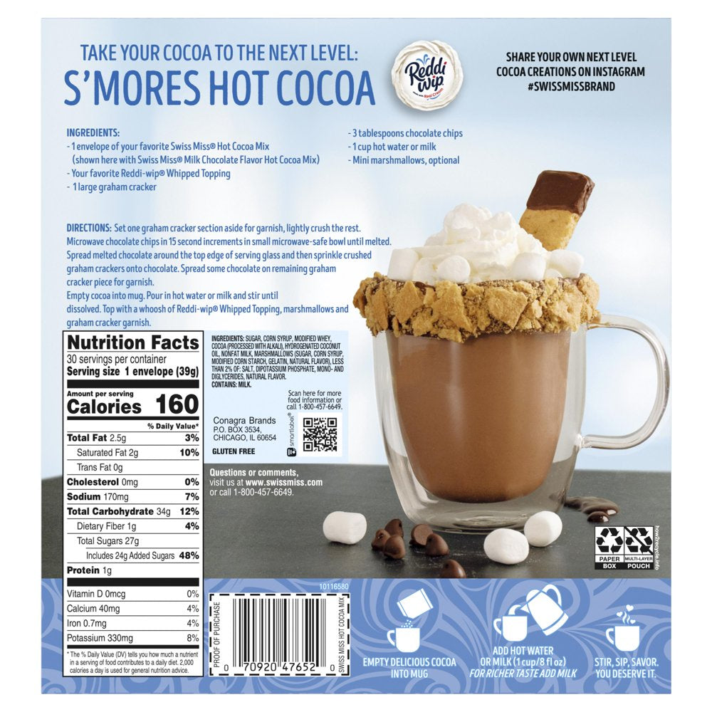 Swiss Miss Classics Hot Chocolate Mix with Marshmallows, 30 - 1.38 Oz Packets