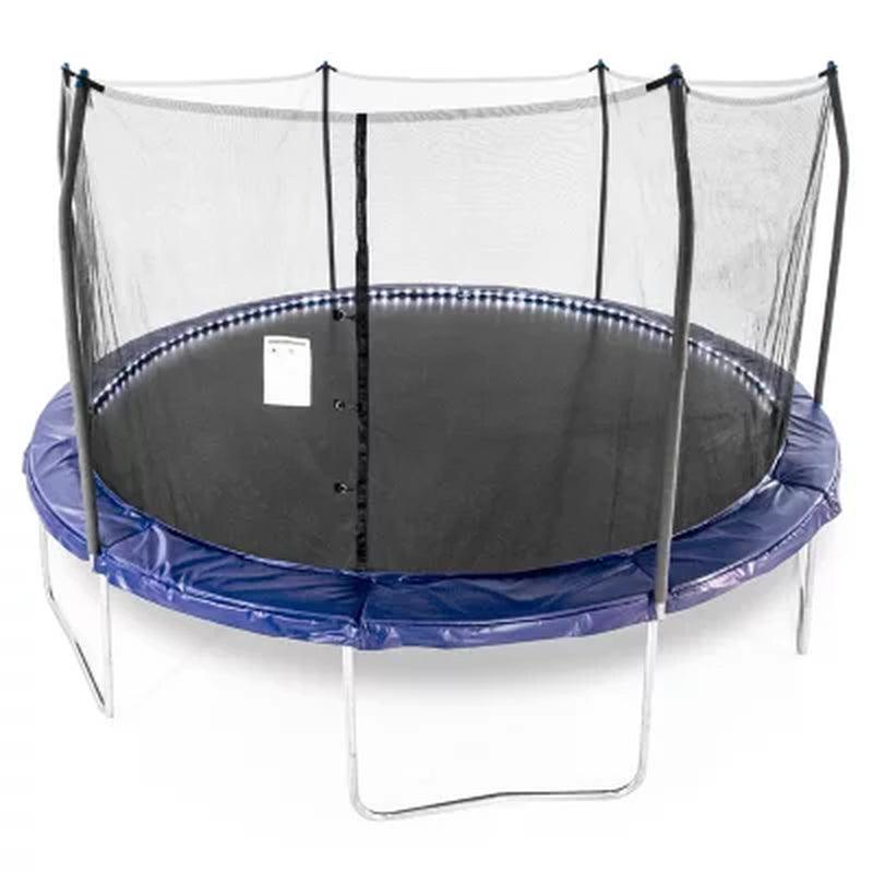 Skywalker Trampolines 15' round Trampoline with Lighted Spring Pad - Blue