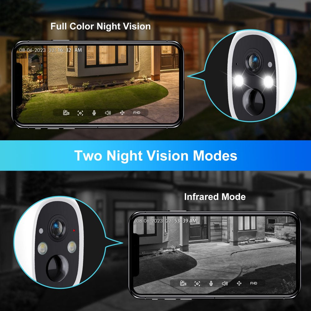 TOPVISION Wireless Security Camera, 2K Wifi Camera with Outdoor Night Vision, IP66 Outdoor Waterproof Camera for Home Security System, Surveillance Camera with PIR Motion Sensor, 2 Way Audio