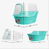 Petfamily Extra Large Cat Litter Box, Color Teal, Jumbo Hooded, 24.8 X 20 X 16.5 In