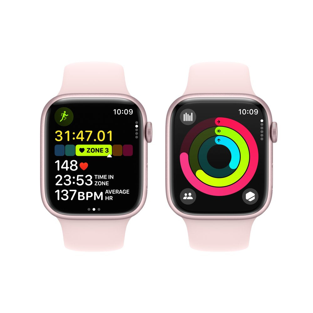 Apple Watch Series 9 GPS 45Mm Pink Aluminum Case with Light Pink Sport Band - S/M