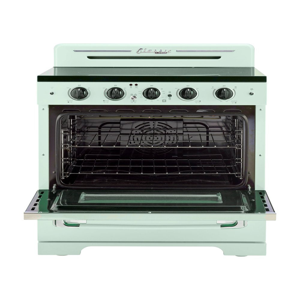 Unique Classic Retro 30" 3.9 Cu/Ft Freestanding 5-Element Electric Range with Convection Oven in Summer Mint Green