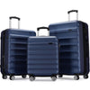 Ginza Travel 3 Piece Luggage Sets,Expandable ABS Hard Shell Luggage Set Double Spinner Wheels Suitcase,Navy Blue