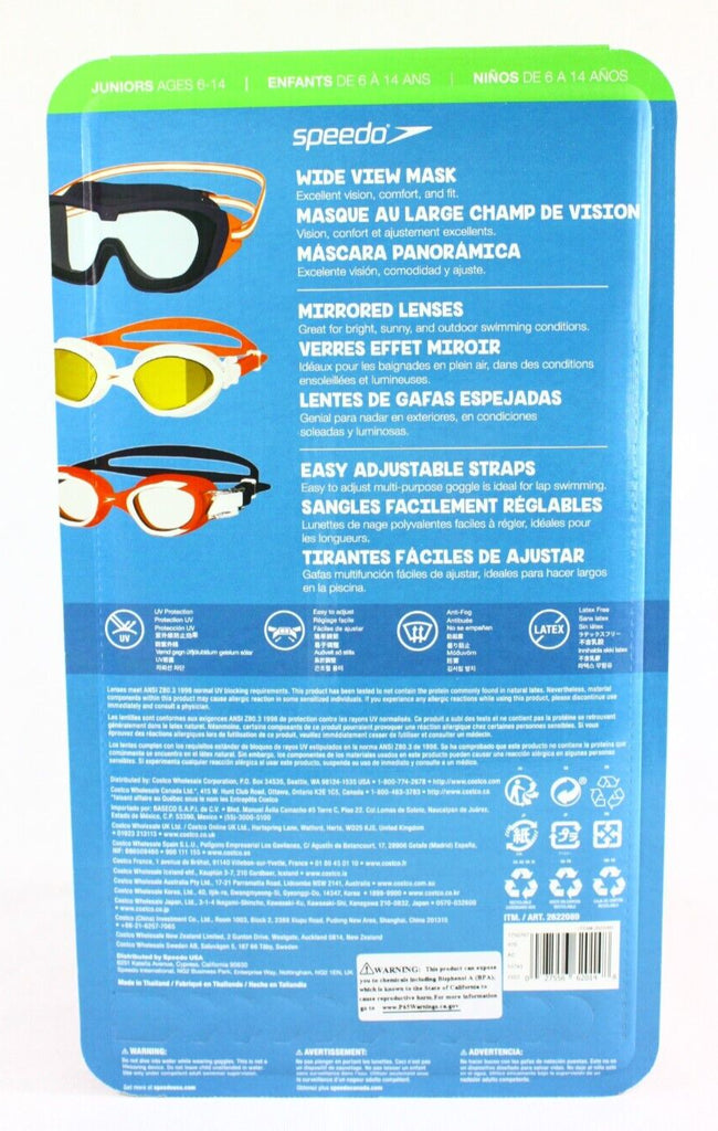 Speedo Professional 3 Pack Swimming Goggles Adult or Juniors Anti-Fog/Uv Protect