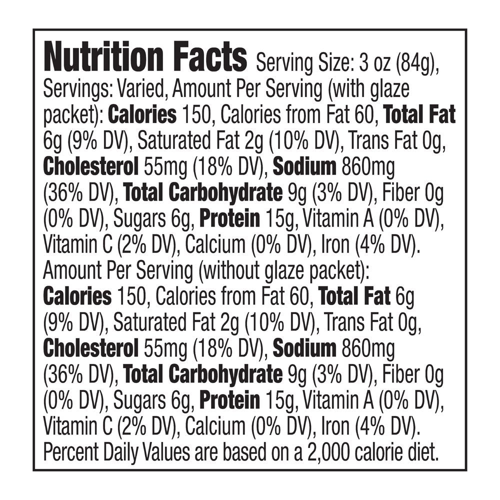 Sam'S Choice, Pork, Spiral-Cut, Boneless, Brown Sugar Double Glazed Ham, 2.0 - 4.8 Lbs