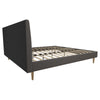 Mr. Kate Daphne Upholstered Bed with Headboard and Modern Platform Frame, King, Dark Gray Linen