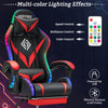 Hoffree Gaming Chair with Bluetooth Speakers Office Chair with Footrest and LED Lights Ergonomic Gaming Chairs High Back with Lumbar Support and Headrest Adjustable Swivel for Home Office 300Lb