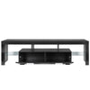 Uhomepro TV Stand for Tvs up to 80", Living Room Entertainment Center with RGB LED Lights, APP and Remote Control, Black High Gloss TV Cabinet Console Table