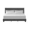 Willow Nail Head Trim Upholstered King Bed, Charcoal Faux Leather, by Hillsdale Living Essentials