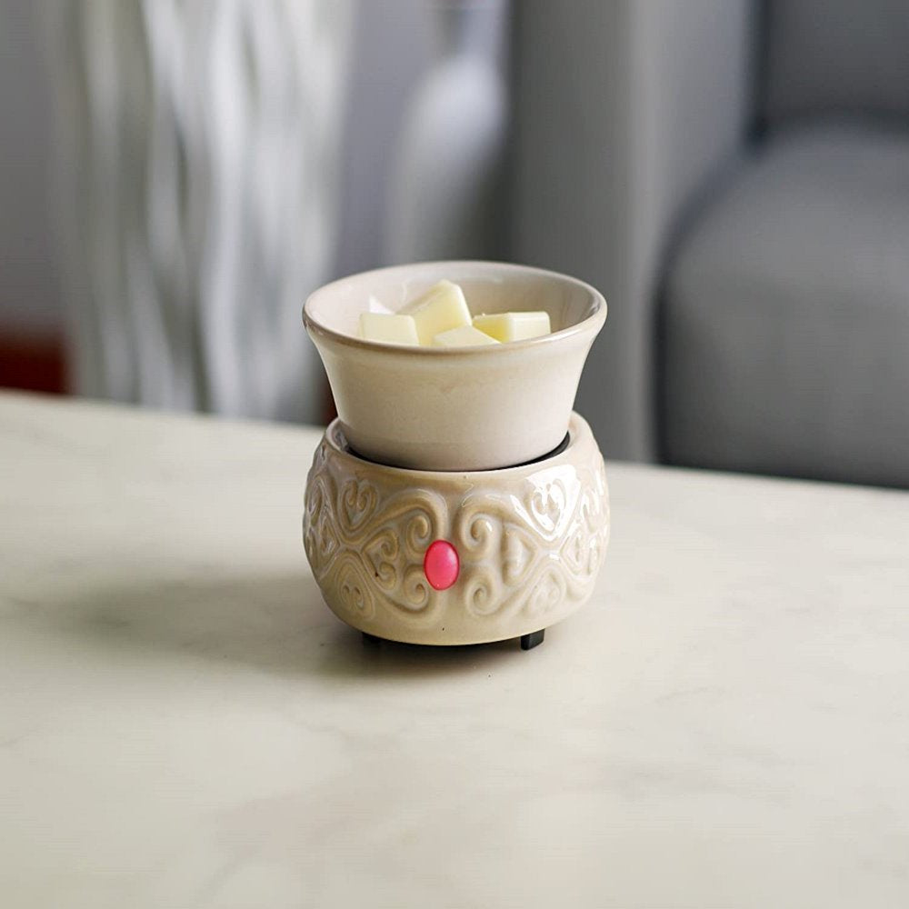 Hosley Cream Ceramic Electric Wax and Candle Warmer