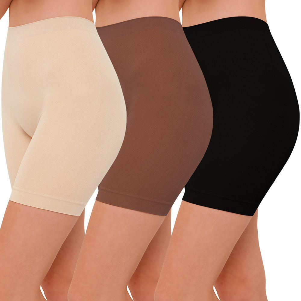 INNERSY Women'S Slip Shorts for under Dresses High Waisted Summer Shorts 3-Pack