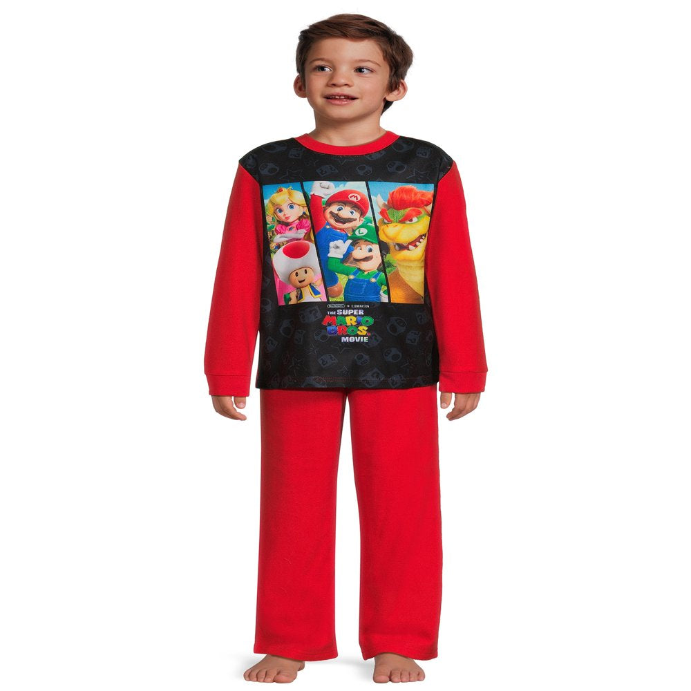 Mario Boys Long Sleeve Top and Pants, 2-Piece Sleep Set, Sizes 4-12