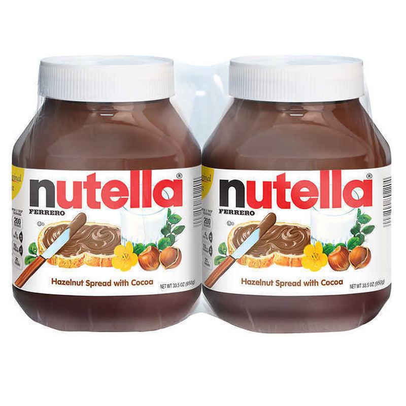 🔥 2Pk Ferrero Nutella Hazelnut Spread with Cocoa 33.5 Oz Large Jar 🔥