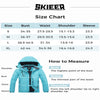 Skieer Women'S Waterproof Ski Jacket Windproof Rain Jacket Winter Warm Hooded Coat Light Blue Small