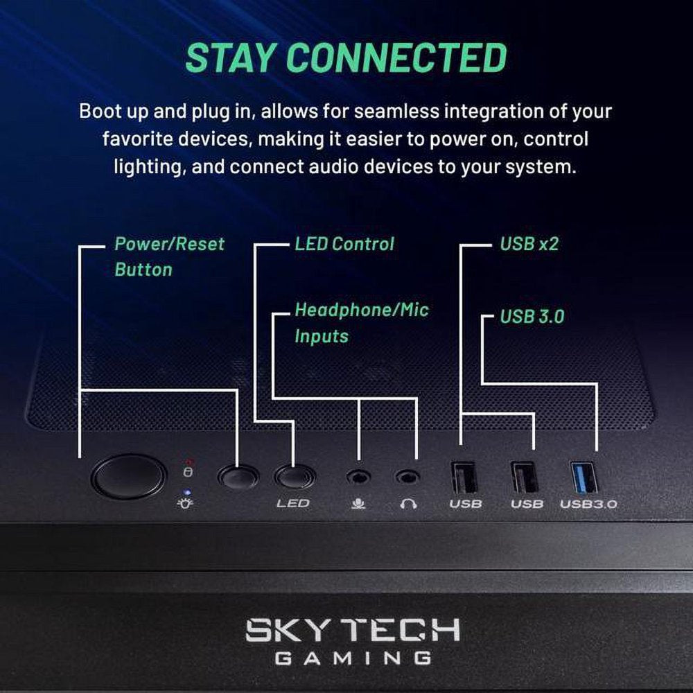 Skytech Chronos Mini Gaming PC, Intel I5, RTX 4060, 1TB NVME, 32GB DDR5 RAM, Wi-Fi, Win 11 Home, New Condition