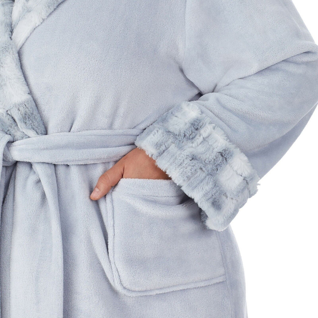 Carole Hochman Ladies' Plush Robe - BLUE - Medium - FAST SHIPPING