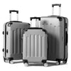 Zimtown Hardside Lightweight Spinner Gray 3 Piece Luggage Set with TSA Lock