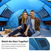 QOMOTOP Instant Tent 4-Person Camp Tent, Automatic Setup Pop up Tent, Waterproof, Huge Side Screen Windows, Blue