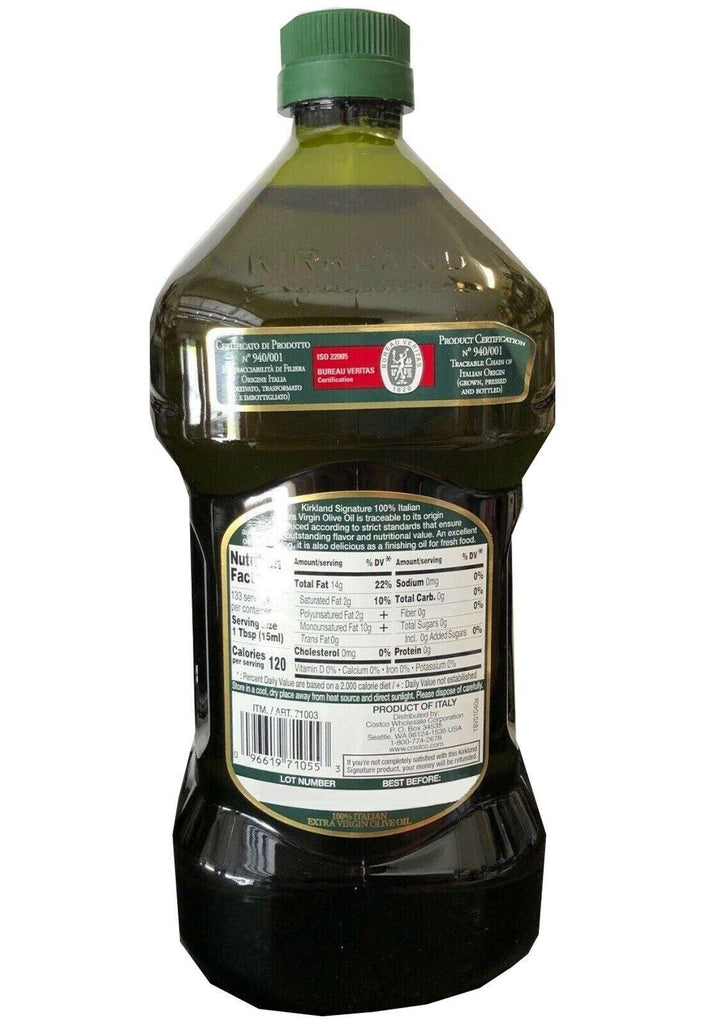 🔥 Kirkland Signature Italian Extra Virgin Olive Oil 2 Liter, Cold Extracted 🔥