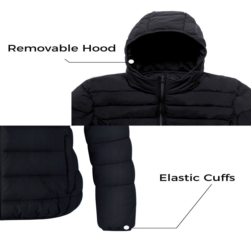 Wantdo Women'S plus Size Winter Coat Warm down Jacket with Hood Zip up Jacket Black 4X