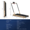 Superfit 2.25HP 2-In-1 Folding under Desk Treadmill W/Remote Control Speaker APP, Single Display Screen Gold