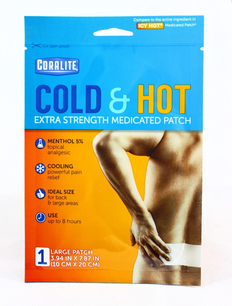 Lot of 10 Coralite Cold & Hot Extra Strength Medicated Patches Exp: 10/2024