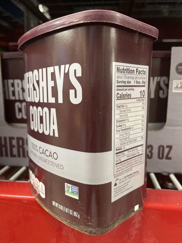 HERSHEY'S Natural Unsweetened 100% Hot Cocoa, Baking, 23 Ounce Can PACK of 1