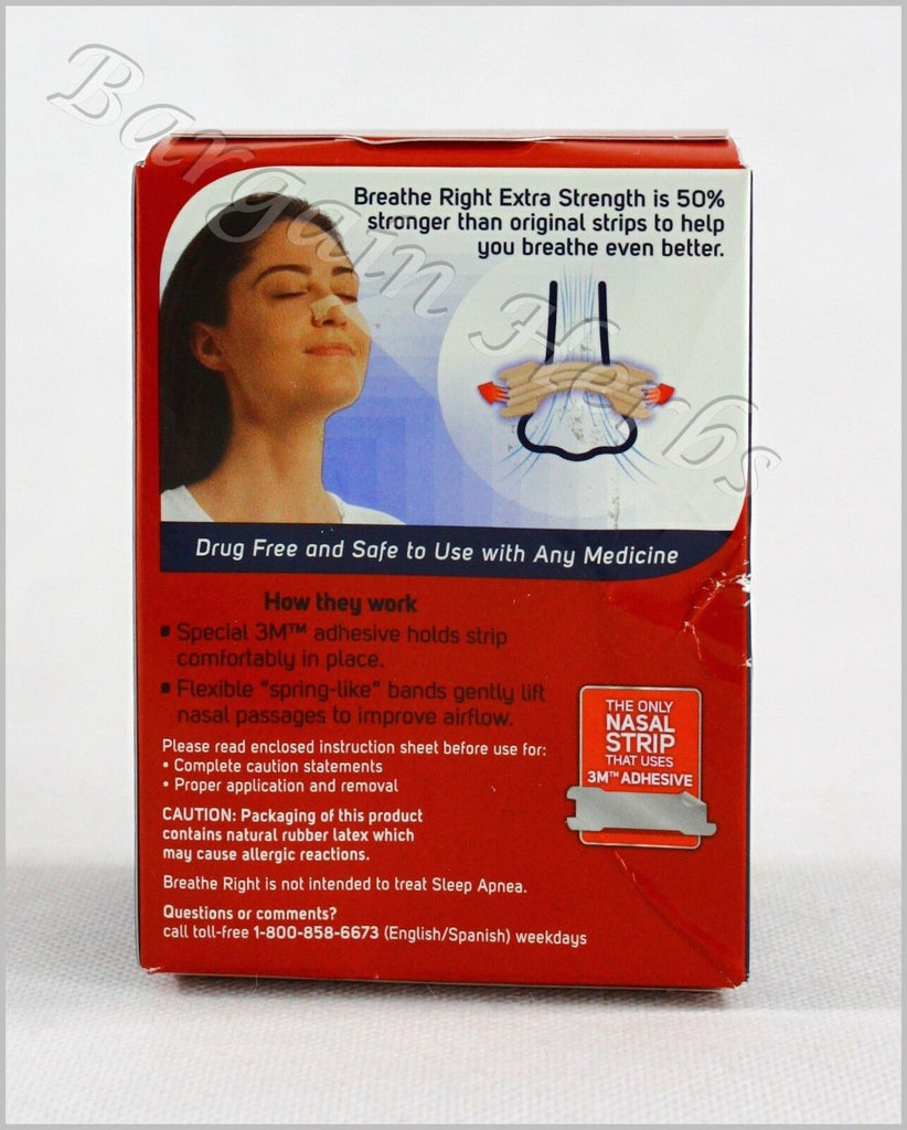 Breathe Right Nasal Strips Extra 72 Strips Tan/Clear New Sealed Free Shipping