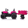 Joyracer 24 Volt Ride on Toys with Remote Control, 400W Motor, 9AH Battery Powered Ride on Tractor, 6-Wheel Big Car with Trailer, 3 Speeds,Led Lights, MP3/USB Music for Big Kids, Pink