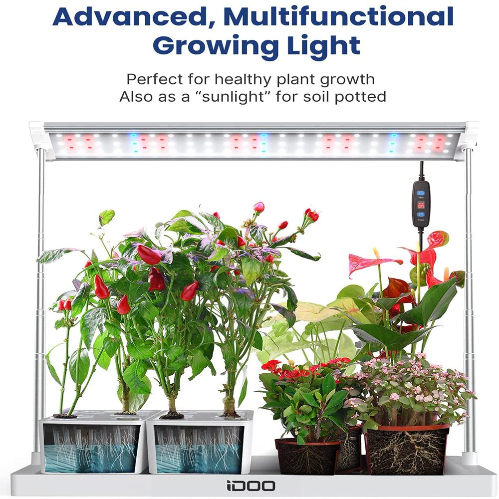 Idoo 20 Pods Hydroponics Growing System with LED Grow Light, 27" Adjustable Height