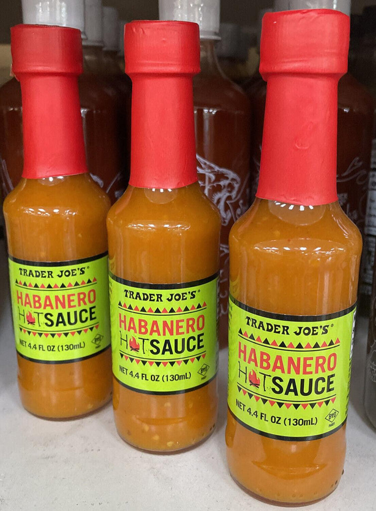 Pack 3 Unid Trader Joes Habanero Hot Sauce Net Wt 4.2 Fl Oz New Sealed HOT