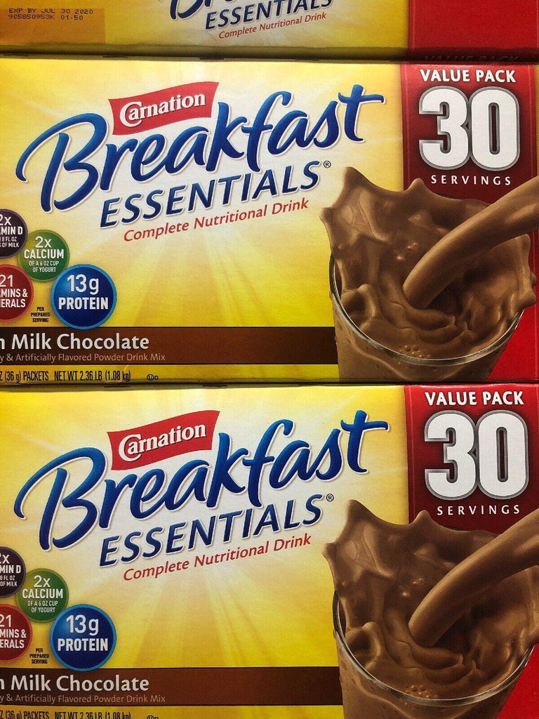 🔥 Carnation Breakfast Essentials Nutritional Drink - Chocolate 30 Ct Pack 🔥