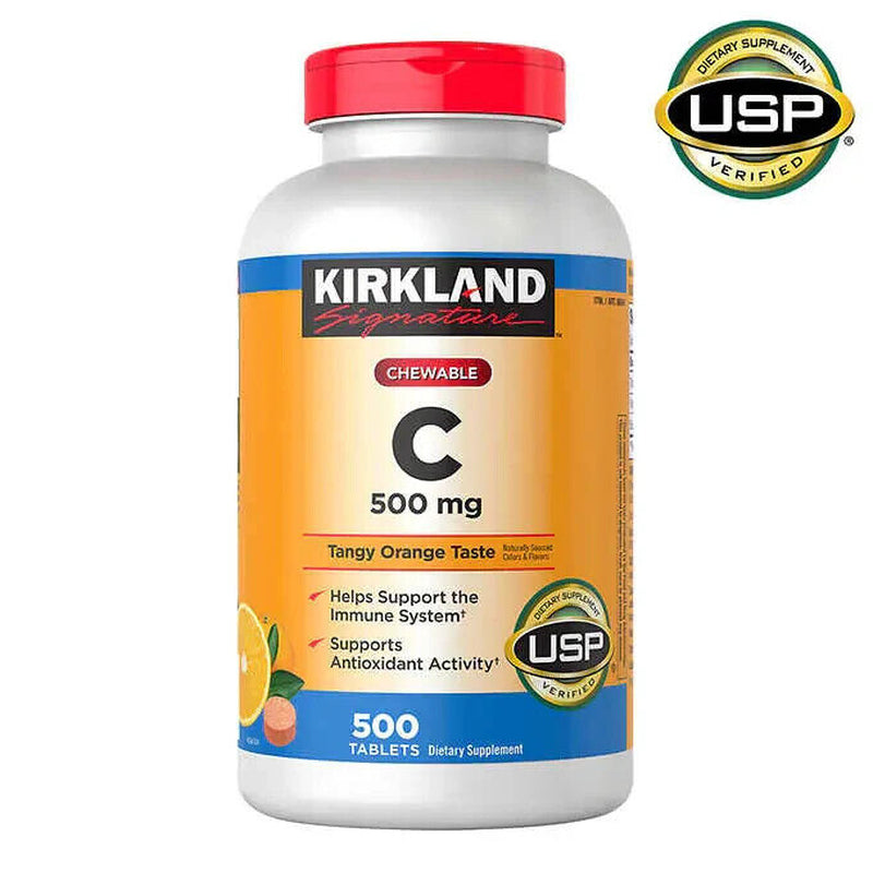 Kirkland Signature Chewable Tangy Orange Taste Vitamin C 500 Mg., 500 Tablets