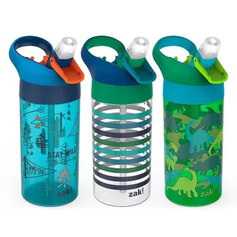Zak Designs 17.5-oz. Tritan Water Bottle 3-Pack with One-Touch Lid