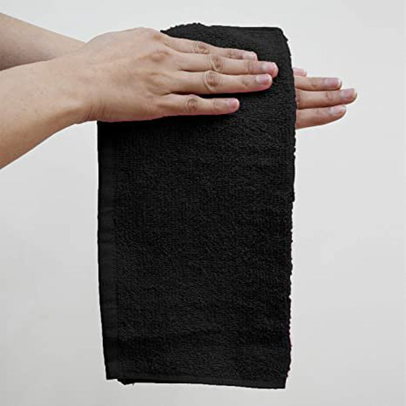 DAN RIVER 100% Cotton Washcloths 24 Pack |Washcloths for Face Soft| Cotton Washcloths Bulk| Essential Wash Cloths for Bathroom| Face Towels Black| Washcloths 12X12 In| 400 GSM |Face Towel Pack of 24