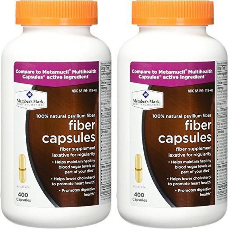 X2 Member'S Mark 100 % Psyllium Fiber 400 Capsules, Compare to Metamucil