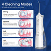 Ifanze Cordless Water Flosser, Rechargeable Oral Irrigator with 4 Cleaning Modes & 4 Nozzles, Portable Dental Oral Flosser for Travel Home Office, White