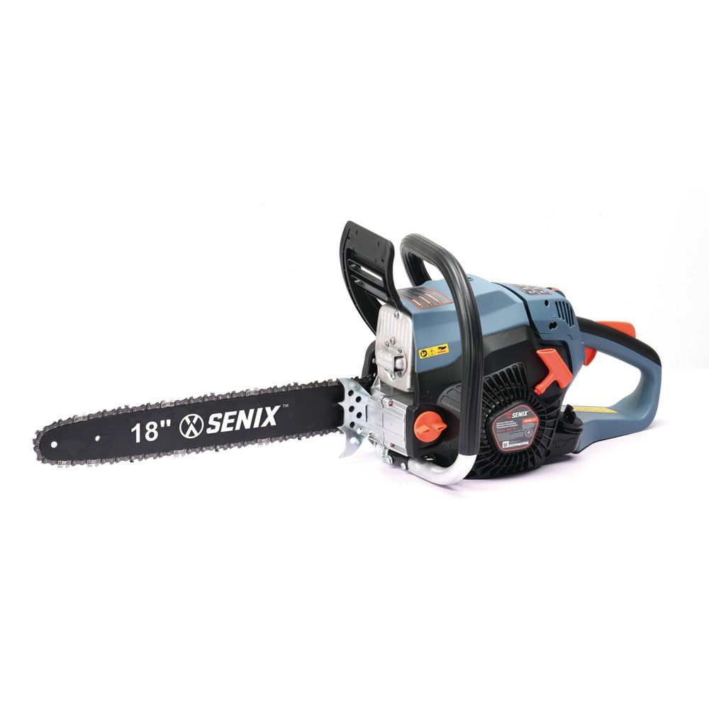 SENIX 18-Inch 49 Cc 4-Cycle Gas Powered Chainsaw, Oregon Bar and Chain, CS4QL-L1