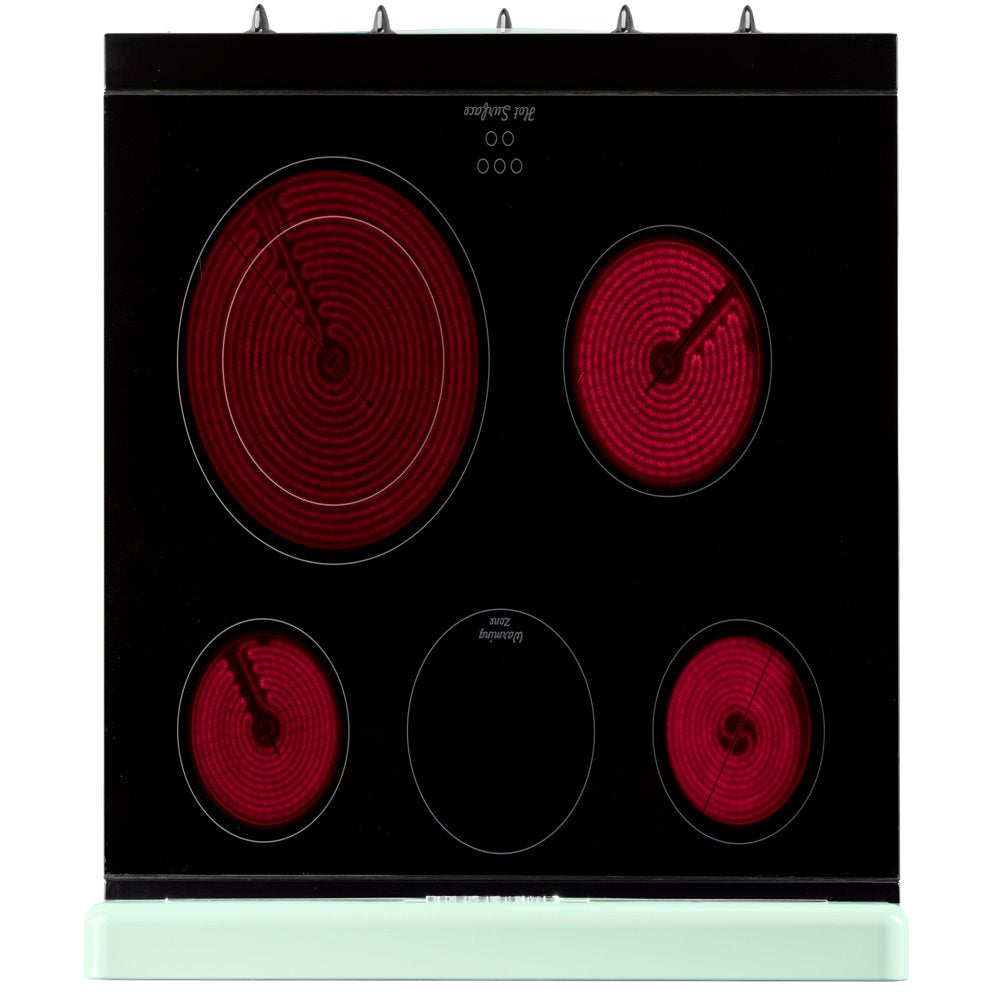 Unique Classic Retro 30" 3.9 Cu/Ft Freestanding 5-Element Electric Range with Convection Oven in Summer Mint Green
