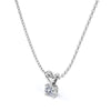 Classic round Brilliant Cut Diamond Solitaire Pendant Necklace in 18K White Gold Plating over Silver, Adult, Female