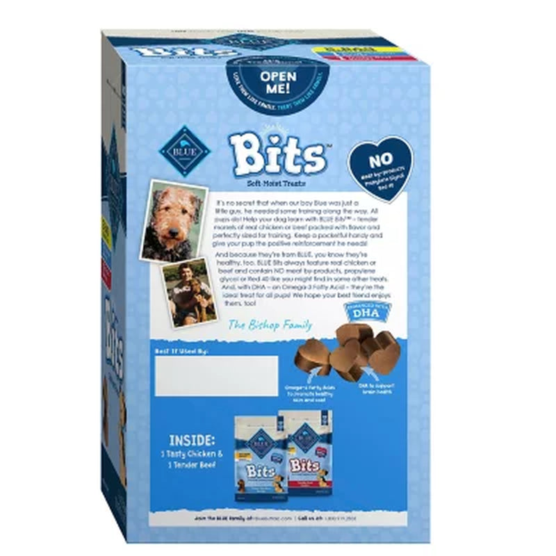 Blue Buffalo Blue Bits Soft-Moist Training Treats, Tasty Chicken Recipe & Tender Beef Recipe (11 Oz., 2 Ct.)