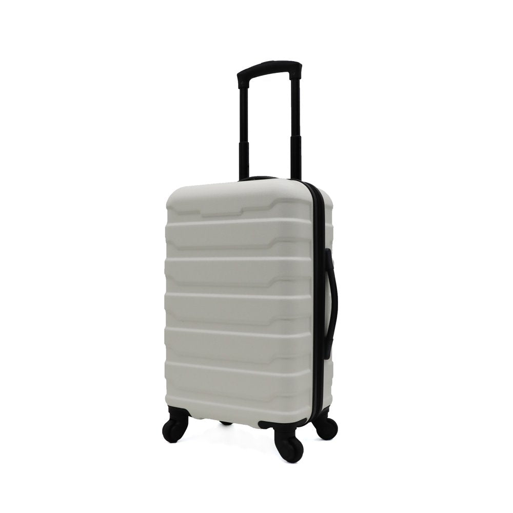 Protege 1 Piece 20" Hardside Carry-On ABS Luggage with 2 Packing Cubes; White