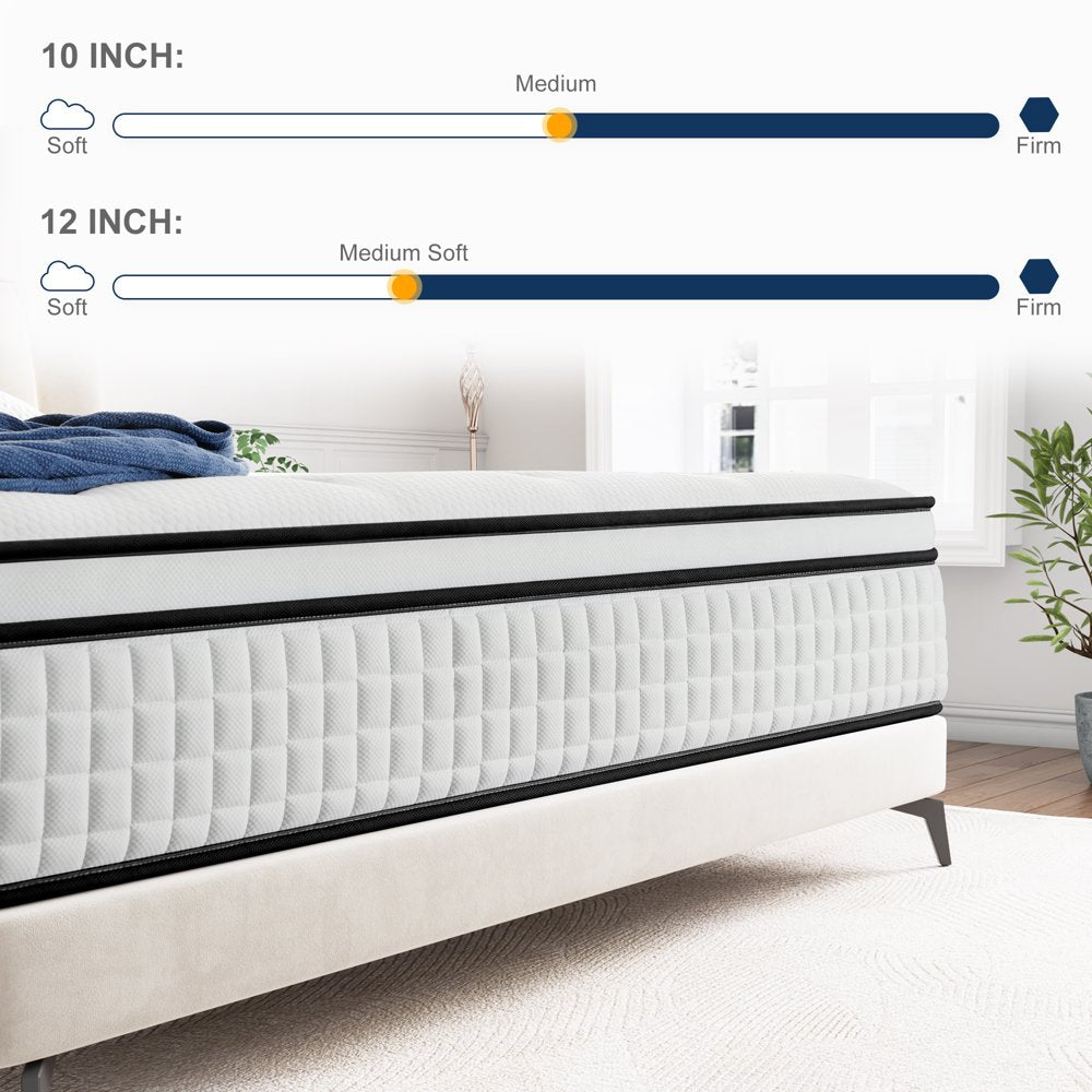 Twin Mattress, Molblly 10 Inch Hybrid Mattress in a Box,Innerspring and Gel Memory Foam